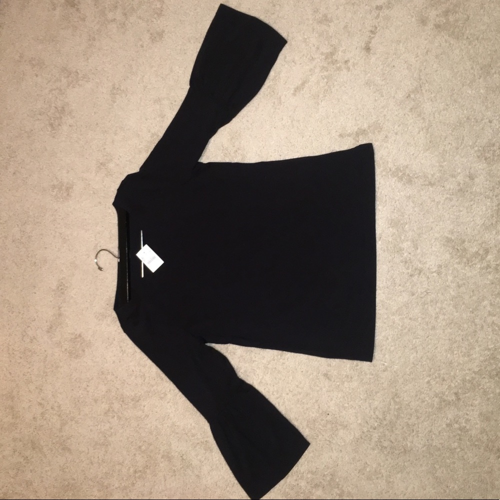 New with tags JCrew thick black bell sleeve shirt